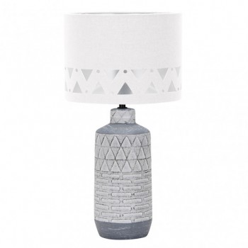 Distribuidor - Lâmpadas Diversas | Sobre Mesas Decoração | SOBREMESA CERAMICA MOS 1XE27 BLANCO/GRIS PANT. BLANCA 42,5X24X24 CM Ref: 160471001